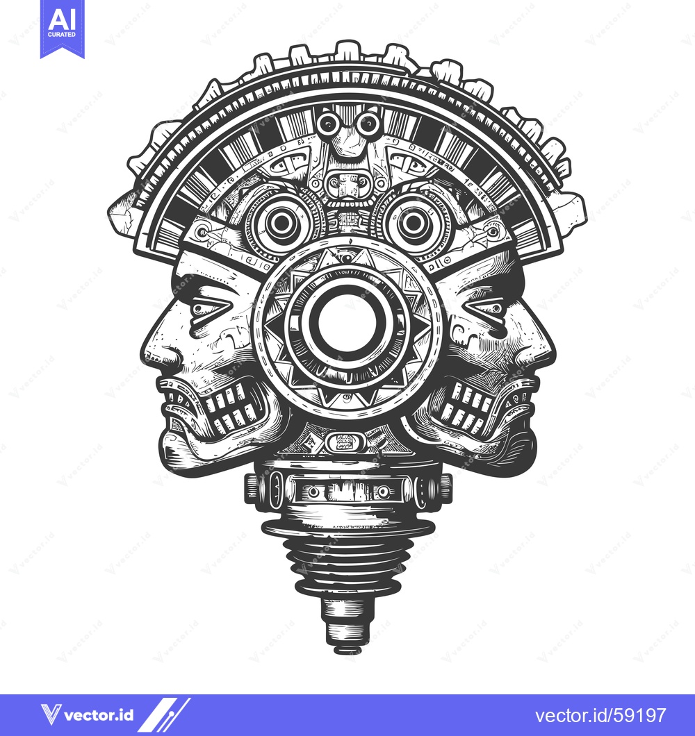 Premium Vector dari Mechanical Face with Gear and Cogs