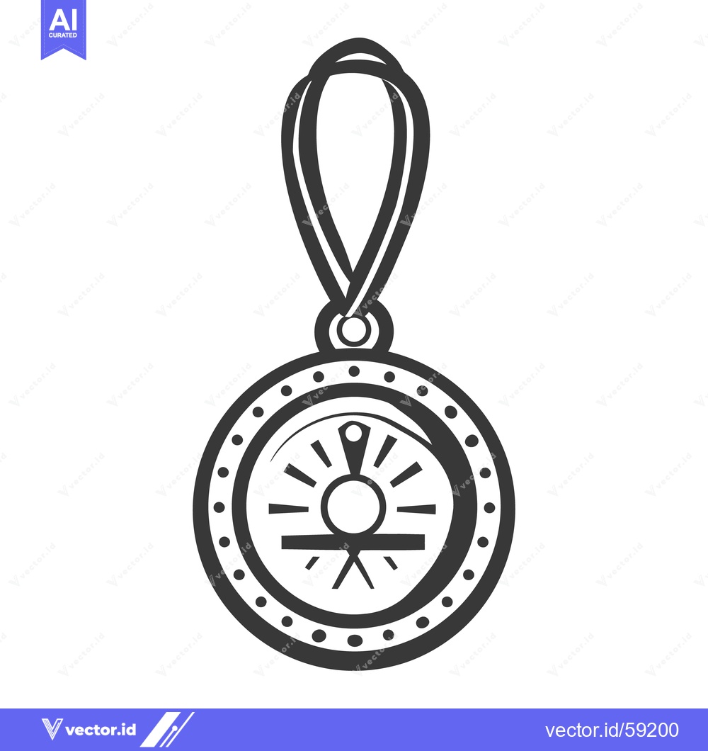 Premium Vector of A grayscale illustration of an ornamental pendant design