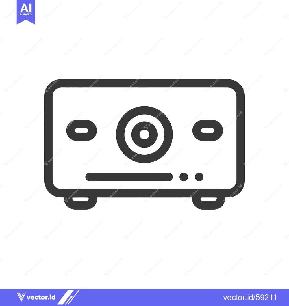 Premium Vector of Minimalist Projector Icon: Bold Outline, Rounded Edges, Modern Design