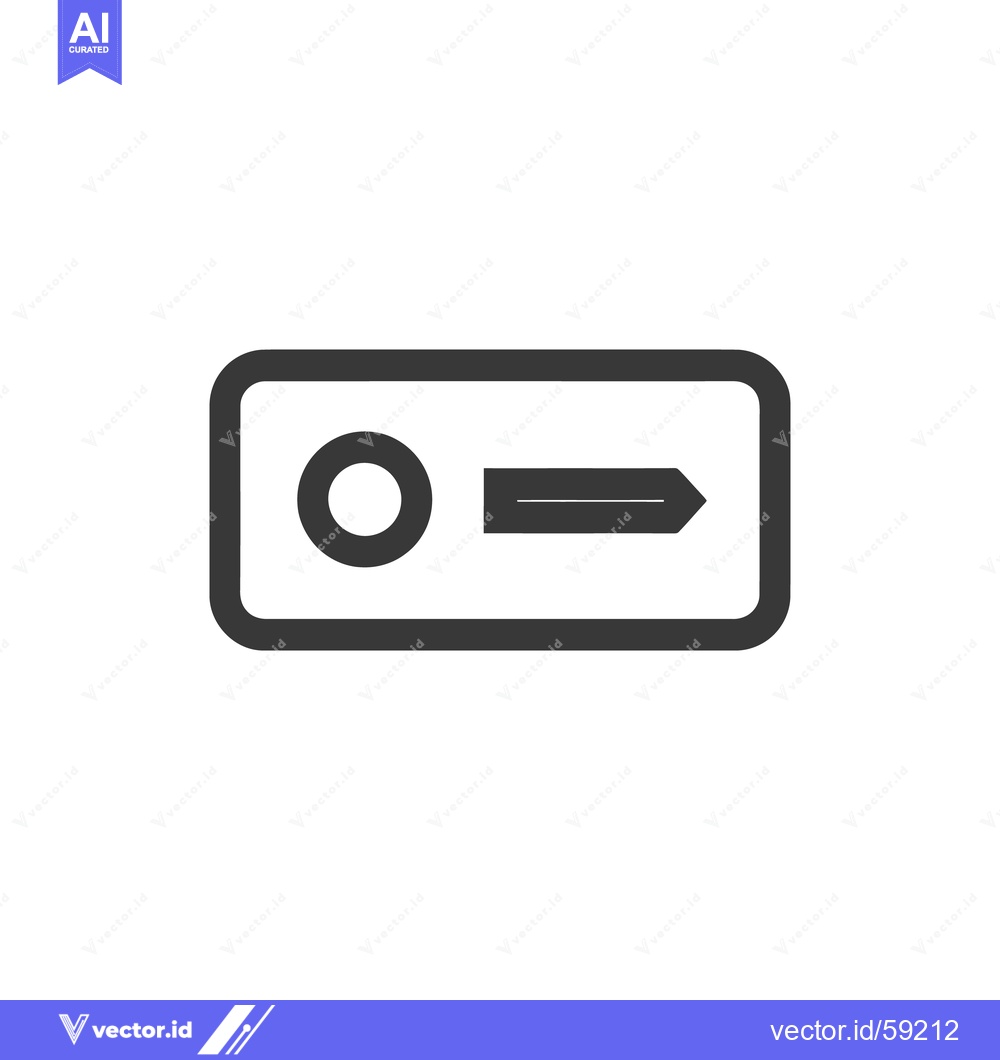 Premium Vector dari Sleek Dark Grey Arrow Button Icon on White Background