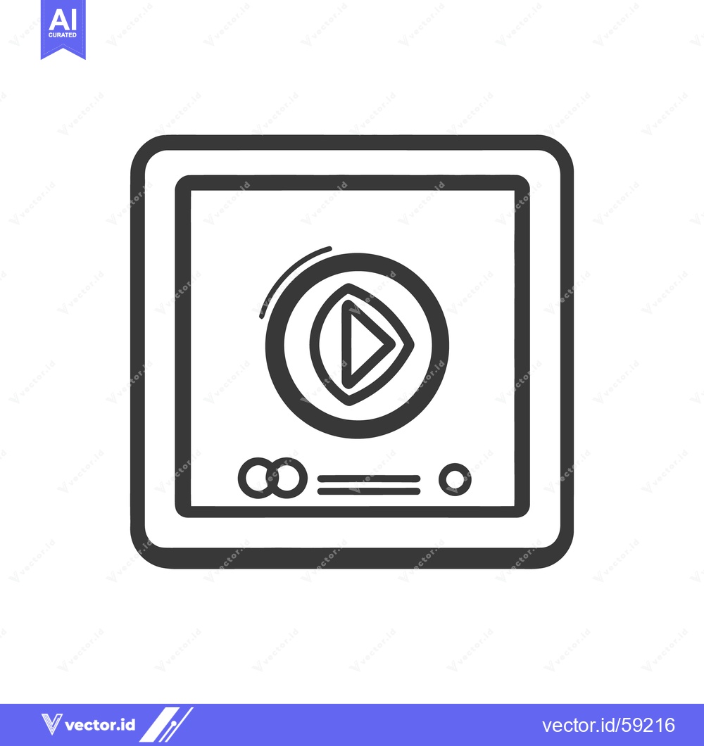 Premium Vector dari The image shows a media player icon on a white background