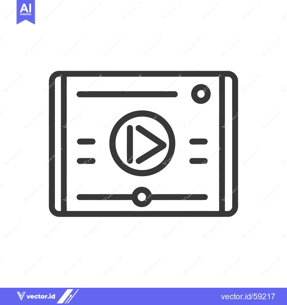 Premium Vector dari A simplistic device interface displaying video player controls on scre
