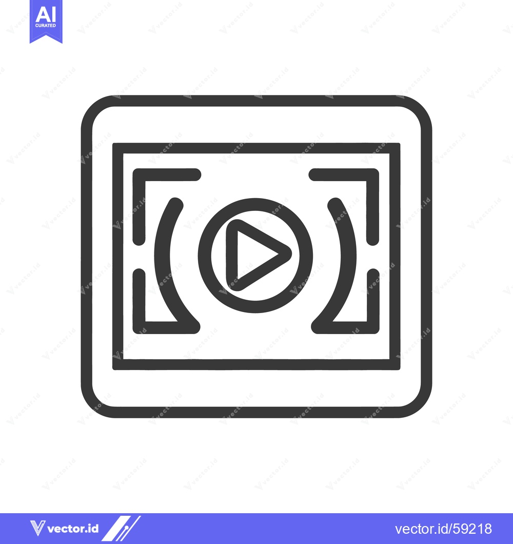 Premium Vector dari Simple graphical representation of a video playback icon in frame