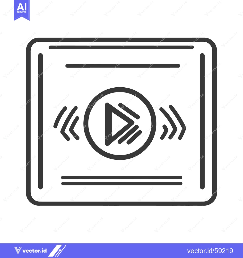 Premium Vector dari A digital interface icon representing media playback controls in grays