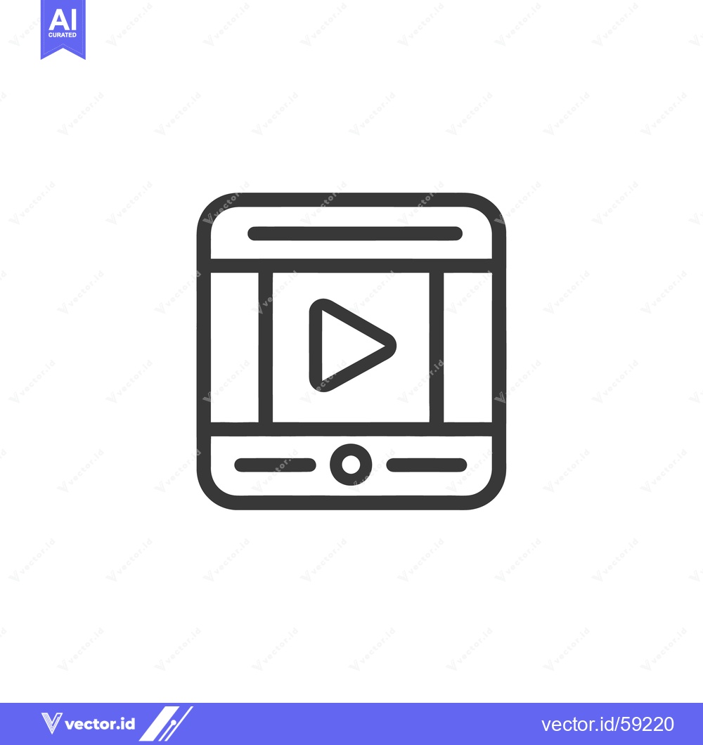 Premium Vector dari A simple digital device displaying a video playback interface clearly