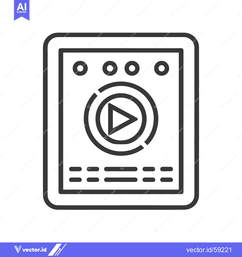 Premium Vector dari A graphic icon displays media controls on a digital screen