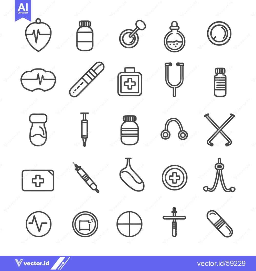 Premium Vector dari Medical and Healthcare Line Icon Set