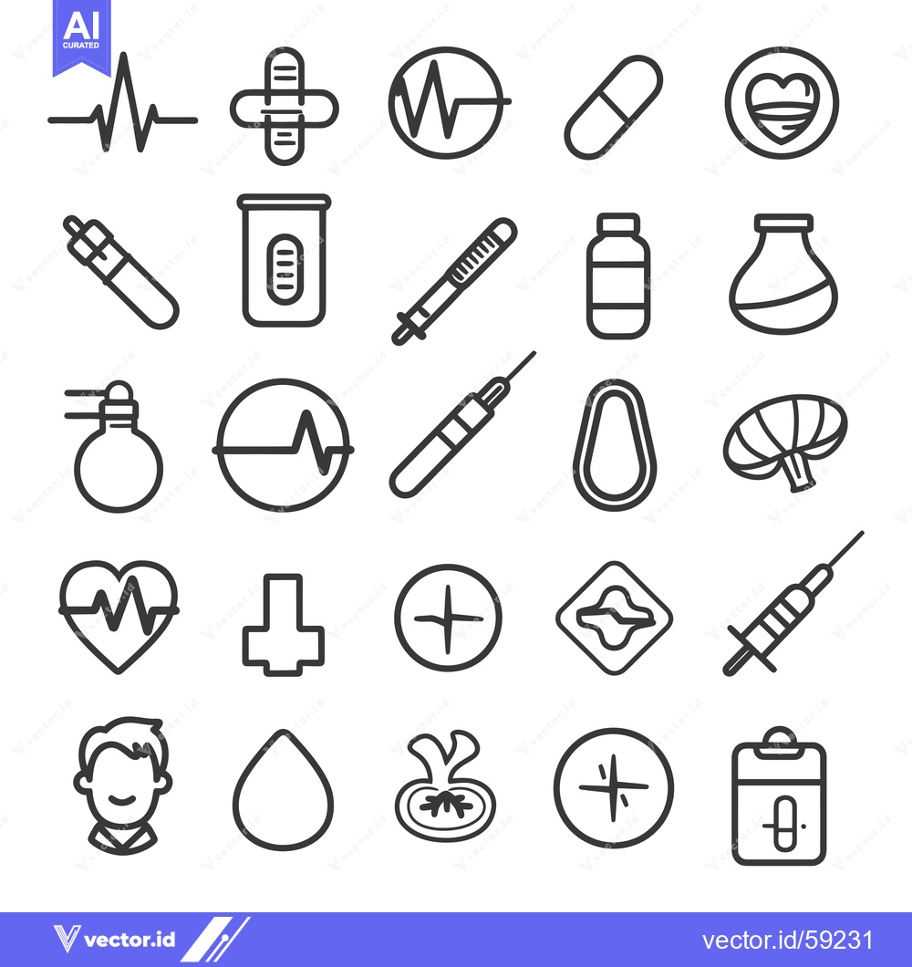 Premium Vector dari Medical and Healthcare Line Icons Set