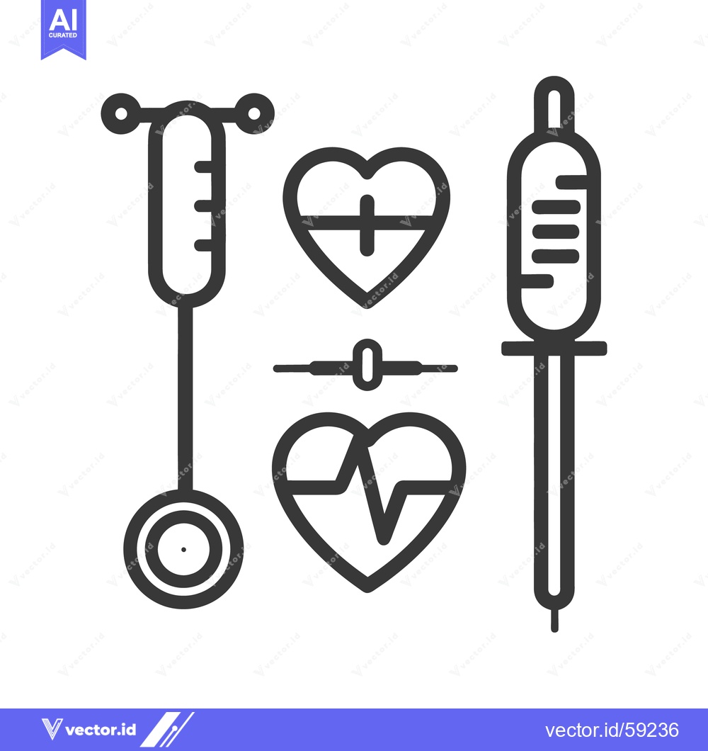 Premium Vector dari Graphic depiction of medical heart and treatment related items