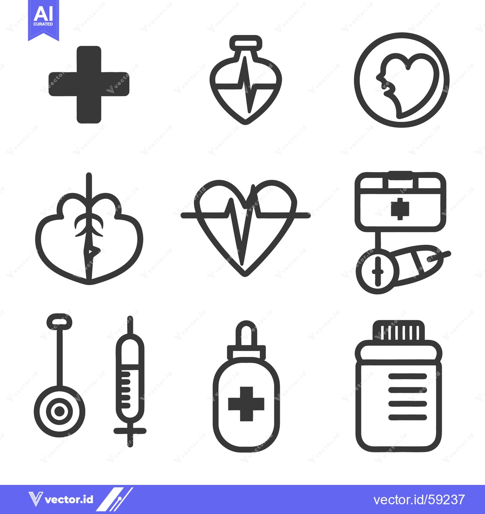 Premium Vector dari Icons illustrating medical care and health treatment in the field
