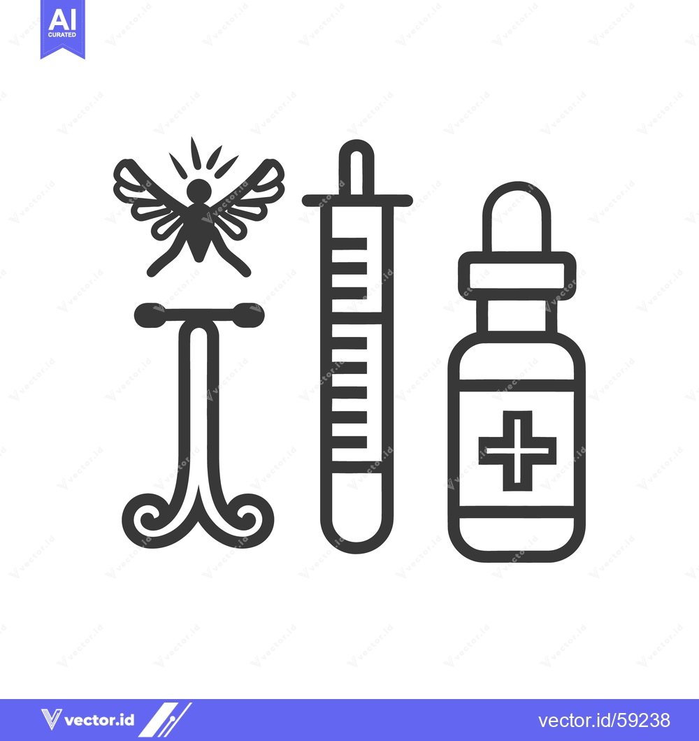 Premium Vector dari Medical supplies used to prevent and treat mosquito related illnesses