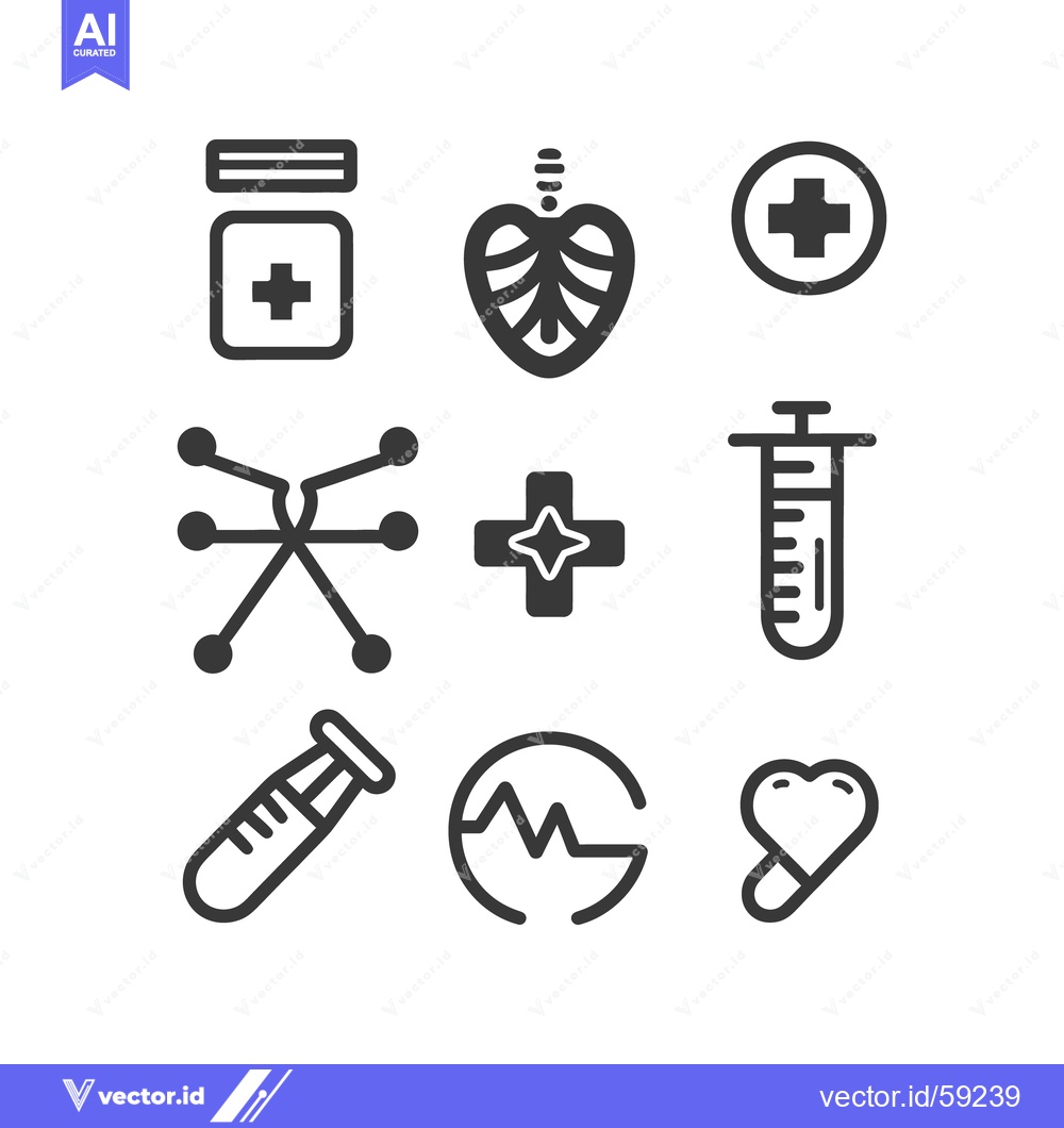 Premium Vector of Vector Illustrations Depict Medical Symbols Associated With Healthcare