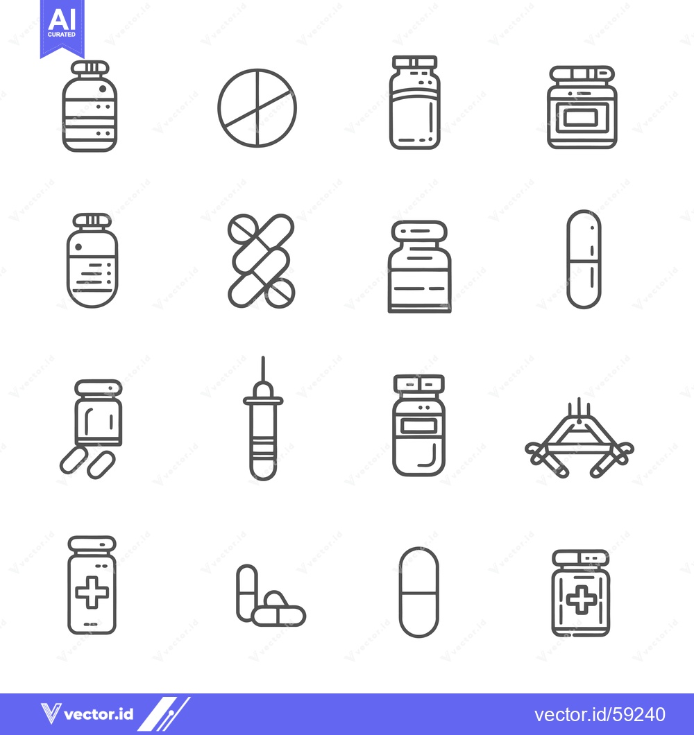 Premium Vector dari Medical and Pharmaceutical Line Icons Set