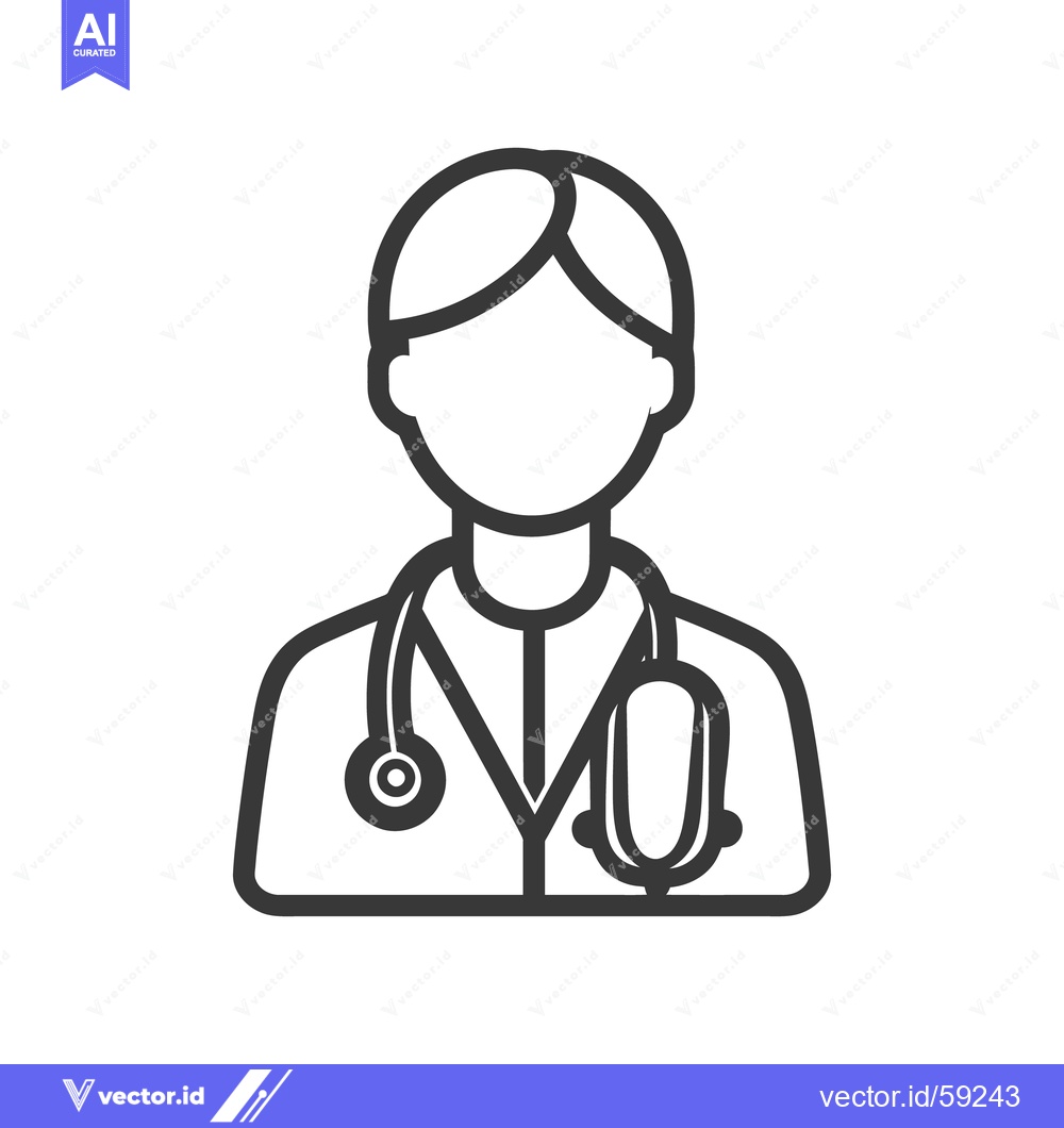 Premium Vector dari A line drawing image depicting a healthcare professional with stethosc