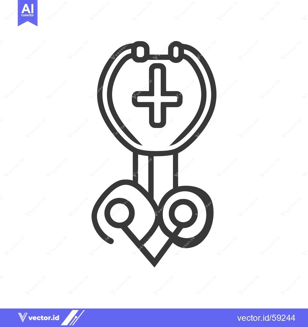 Premium Vector dari A graphic depiction of a medical stethoscope symbol design