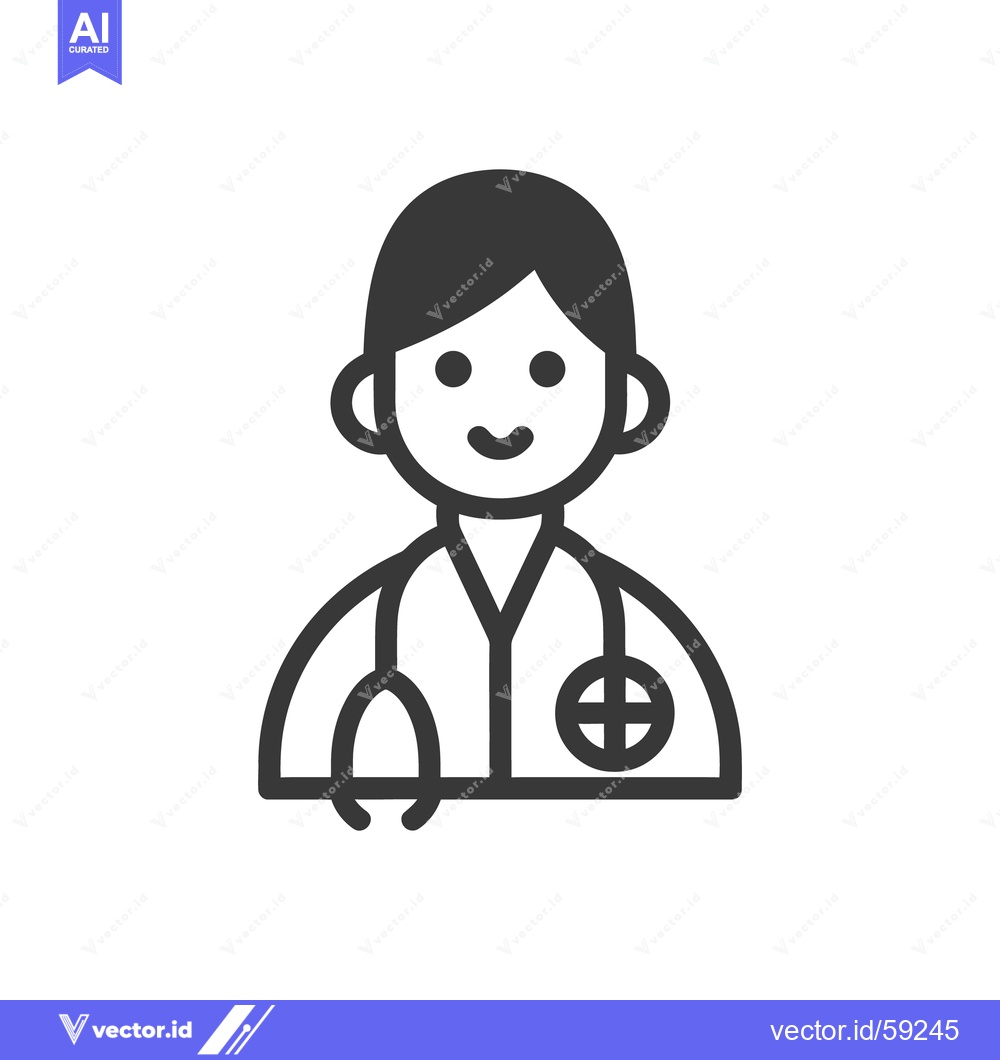 Premium Vector dari A simple icon illustration showing a smiling medical professional with