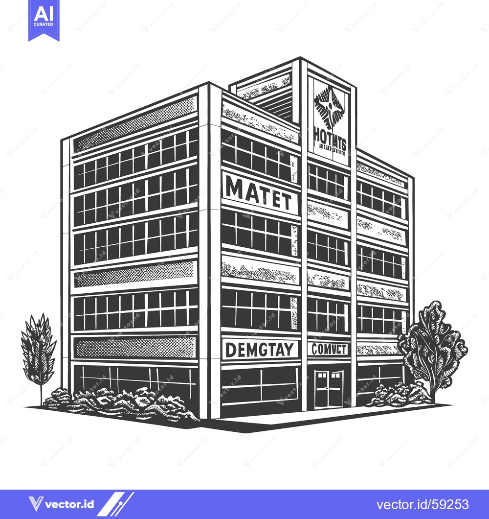 Premium Vector dari Architectural drawing depicting a modern office building structure wit