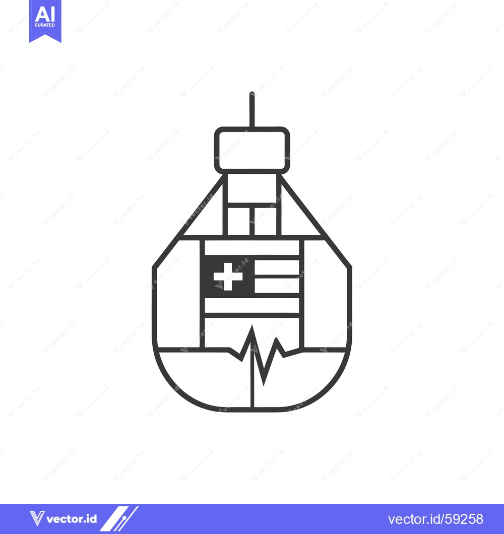 Premium Vector of Medical Building with Swiss Flag and Heartbeat Icon