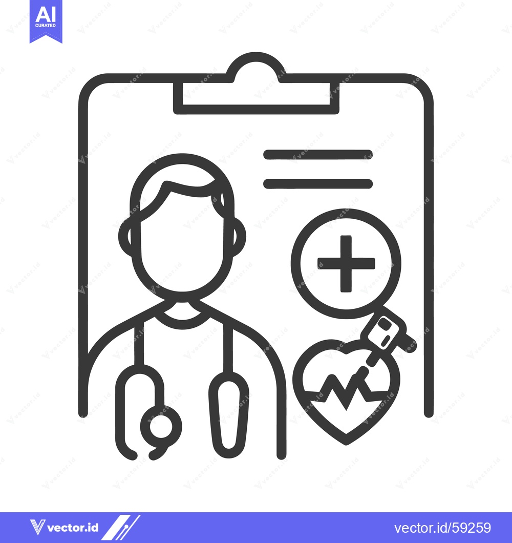 Premium Vector of An illustration of a doctor and medical healthcare symbols