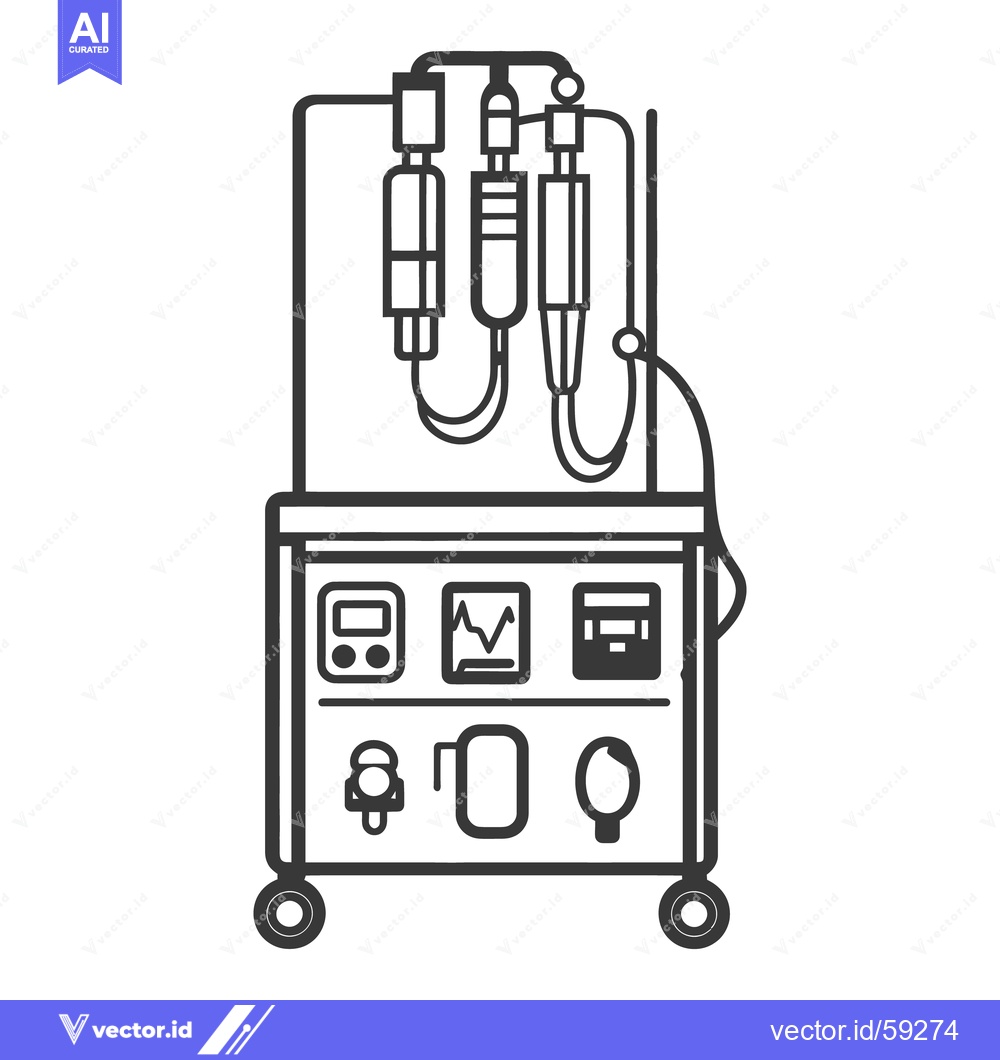 Premium Vector of Medical device with various displays and hanging fluid containers