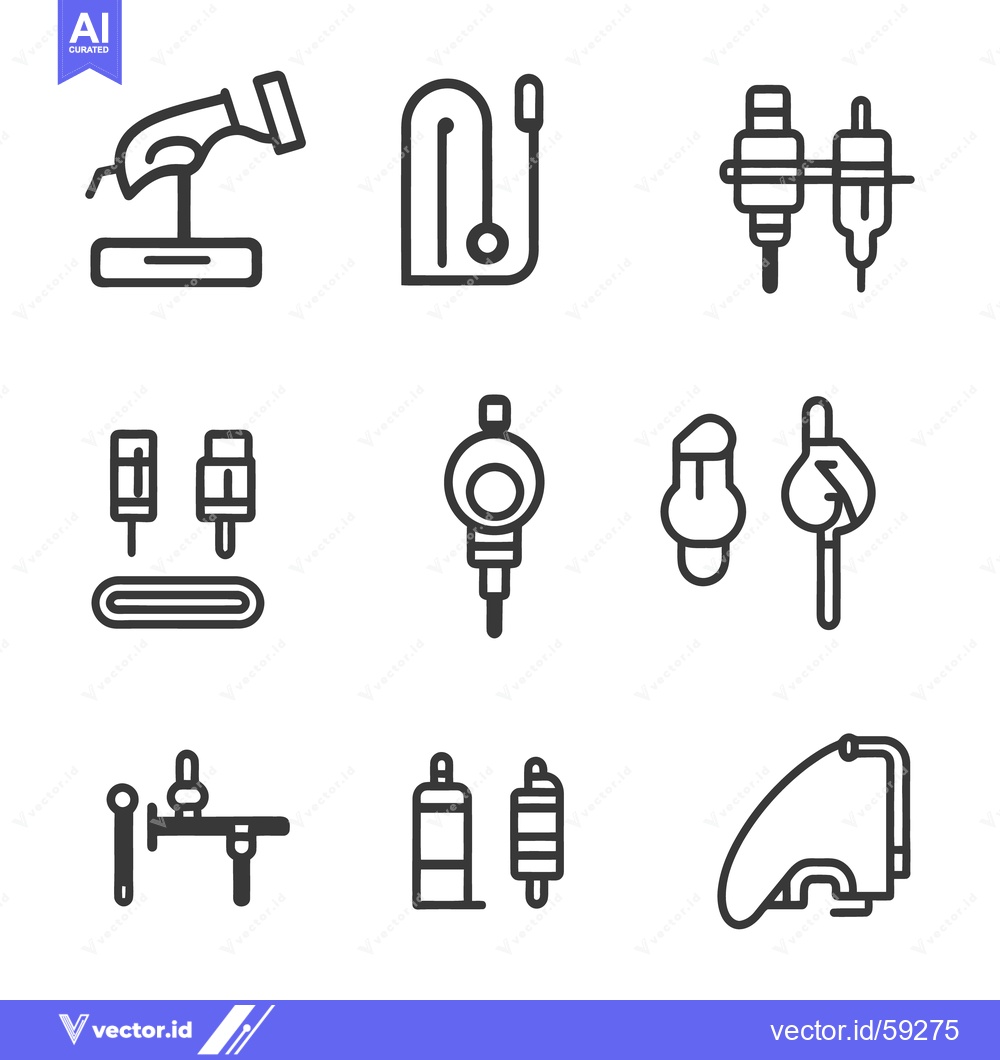 Premium Vector dari Various simple graphic icons of medical devices and equipment