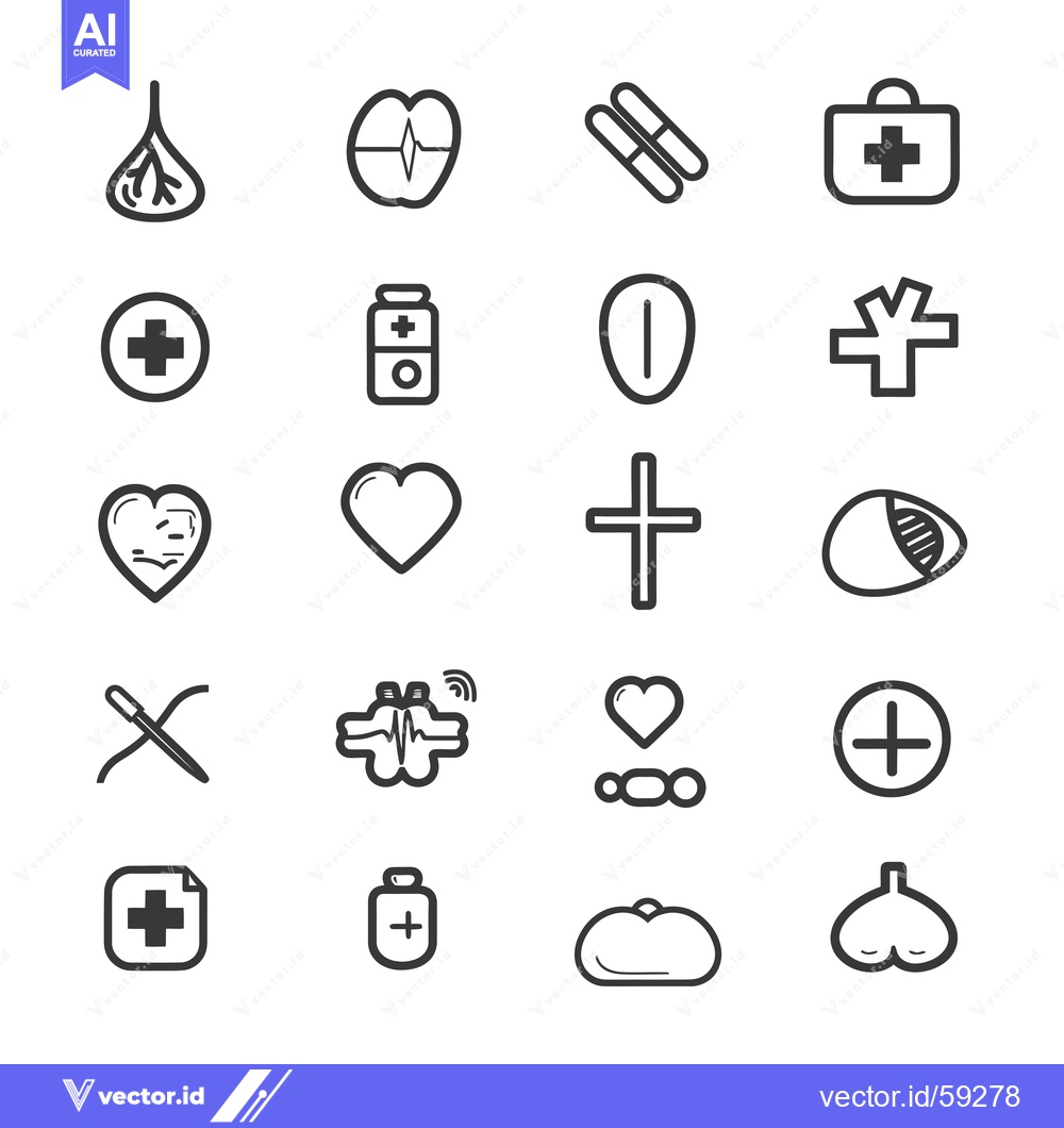 Premium Vector of Medical Healthcare Symbols Icon Set