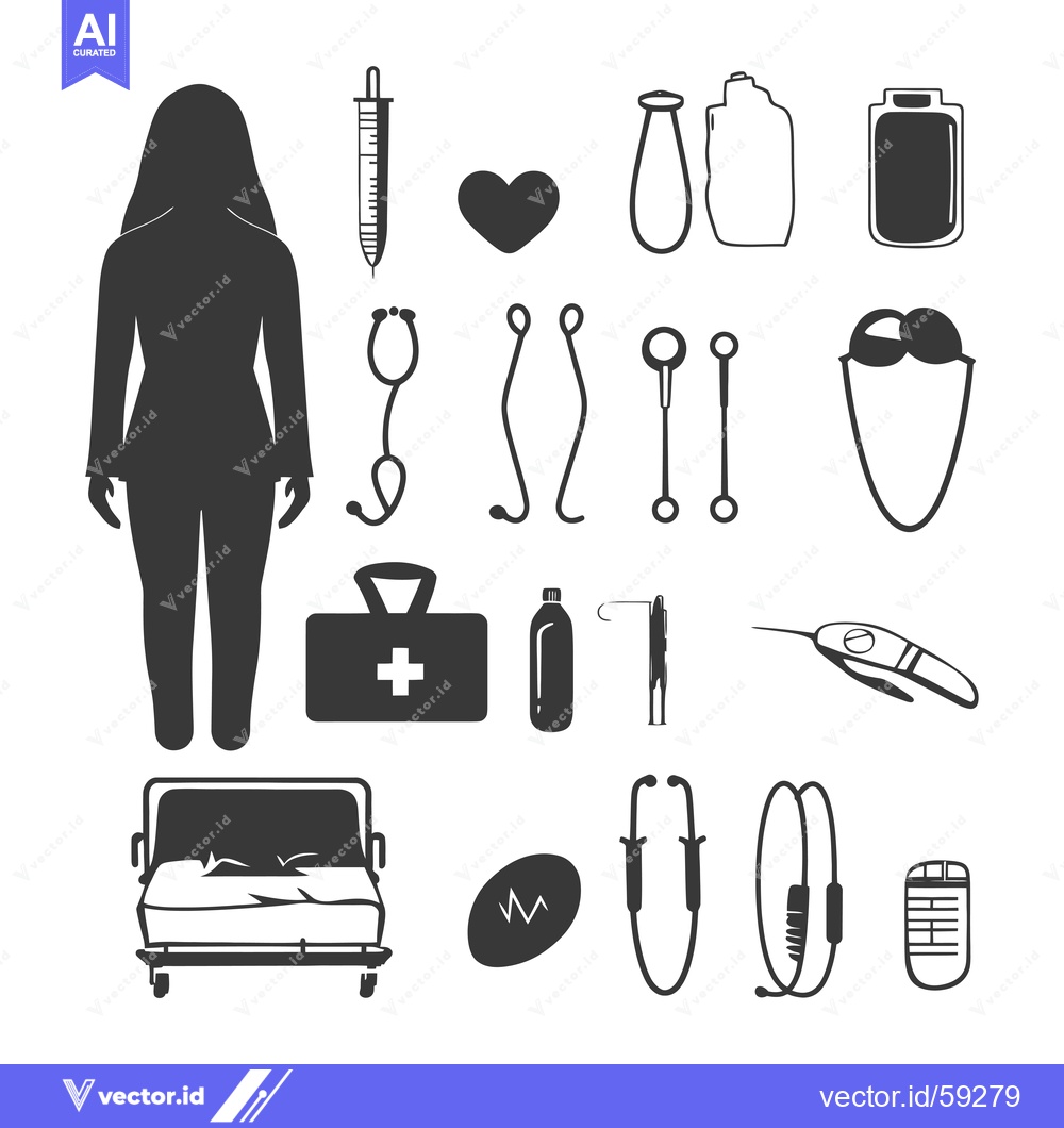 Premium Vector dari Medical Icons Representing Healthcare and Hospital Equipment
