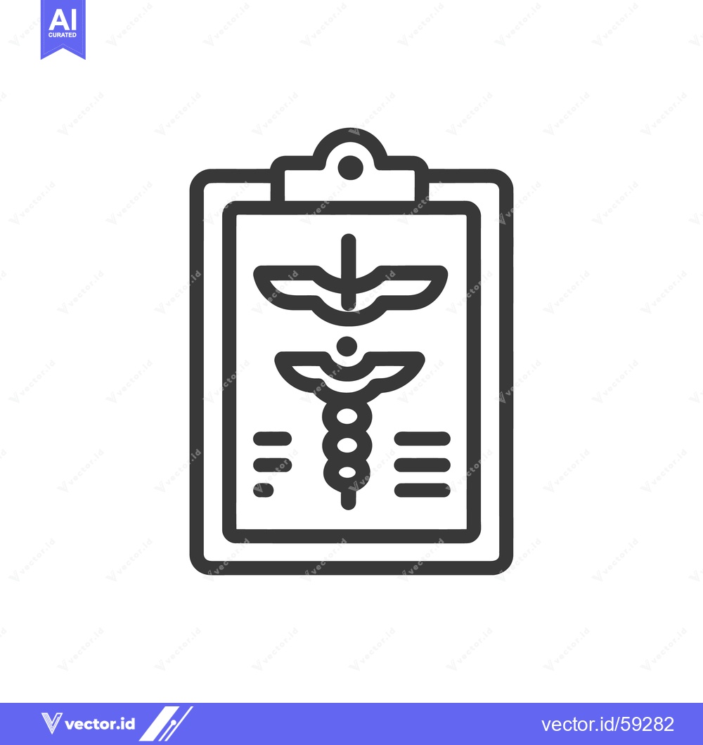 Premium Vector dari Medical Clipboard Icon: Caduceus Symbol for Healthcare Records and Inf