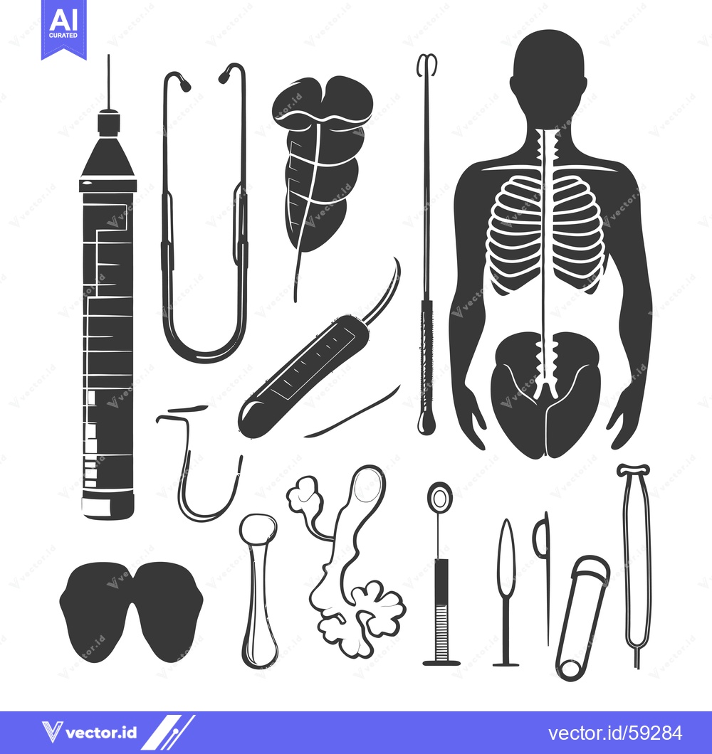 Premium Vector dari Medical Instruments and Anatomical Illustrations