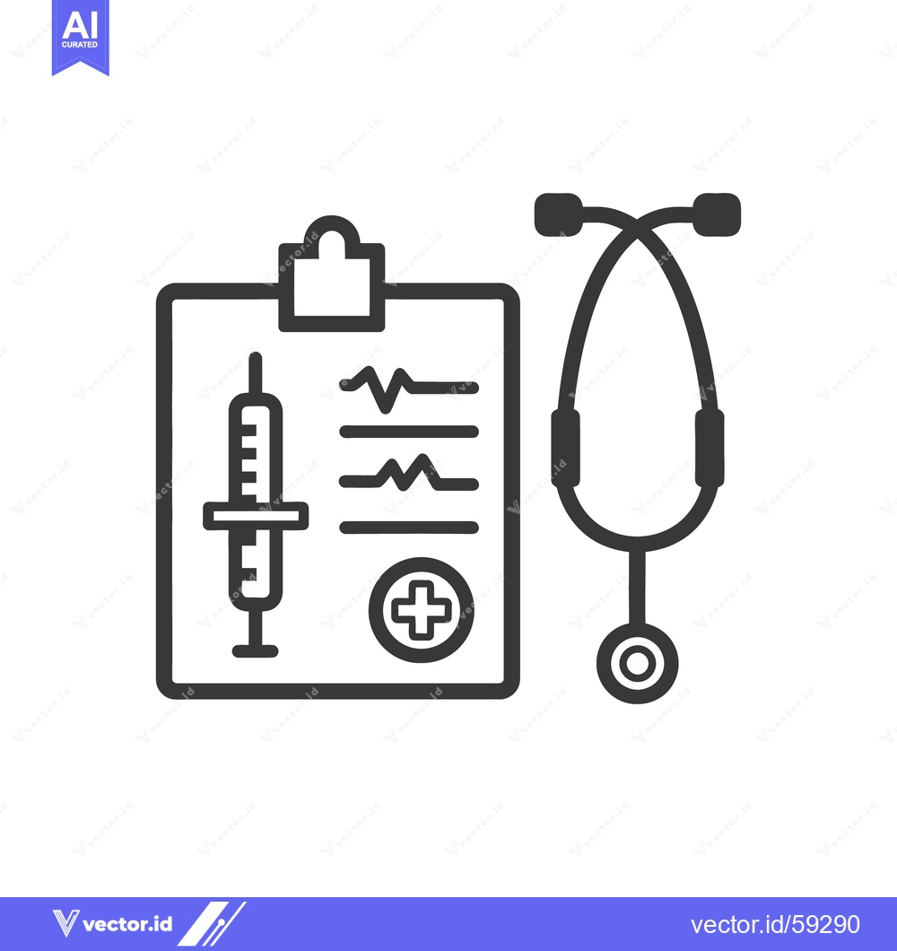 Premium Vector dari Healthcare illustration featuring medical clipboard stethoscope and sy