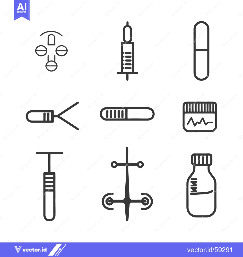 Premium Vector dari Vector illustration depicting medical instruments and pharmaceutical i