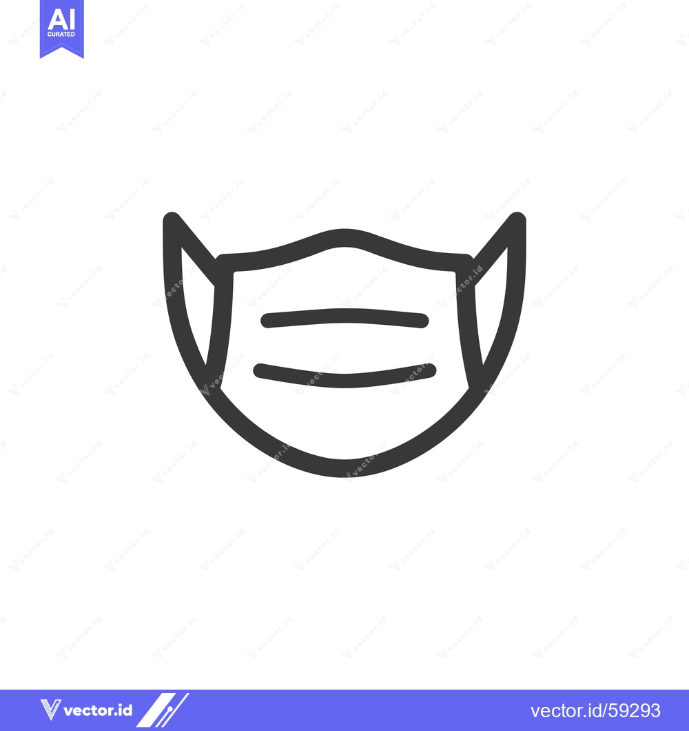 Premium Vector dari Minimalist Face Mask Icon: Protection, Health, and Safety Symbol