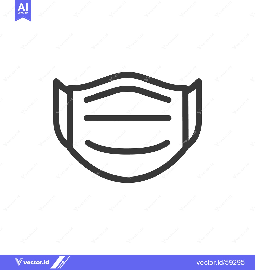 Premium Vector of Minimalist Face Mask Icon: Protection, Prevention, and Public Health S