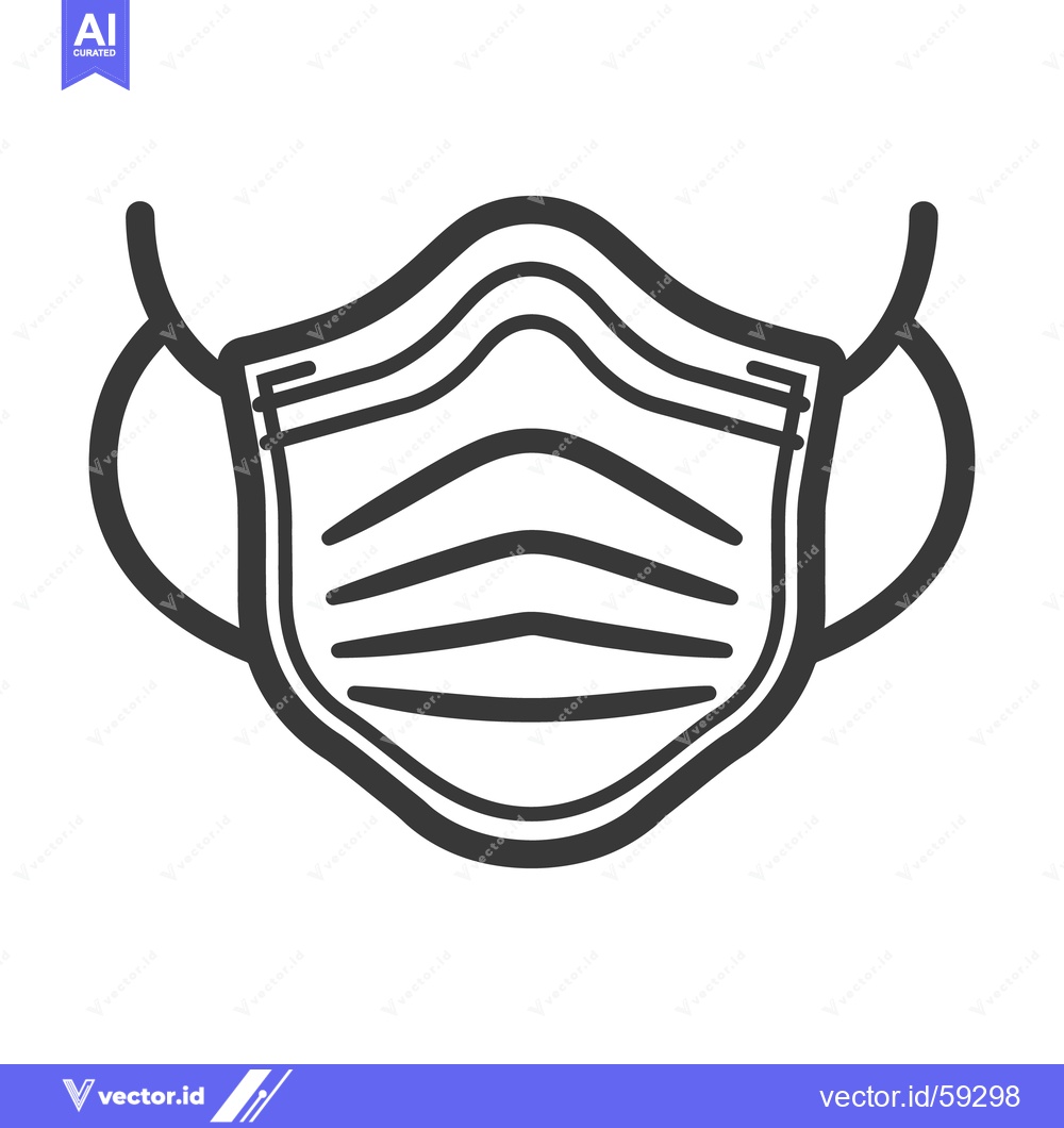 Premium Vector of A black and white illustration of a medical face covering