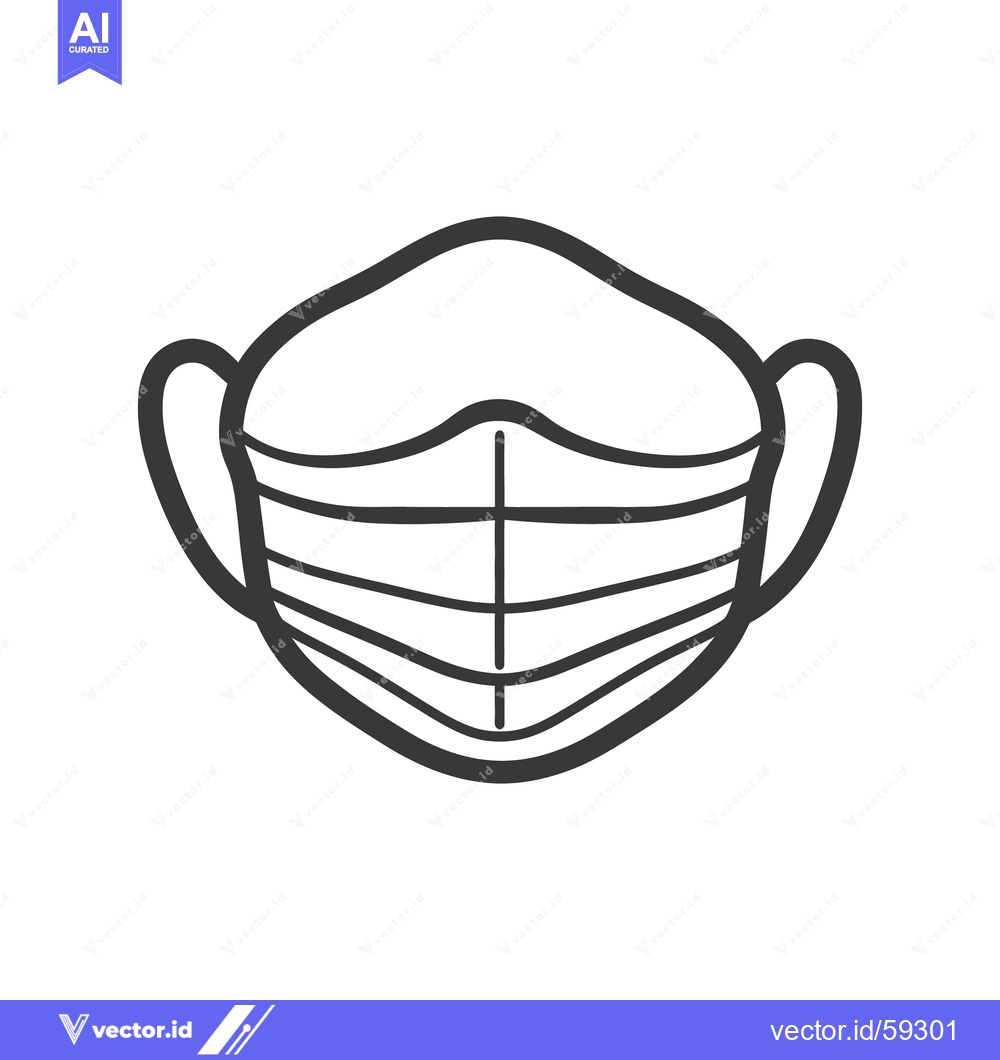 Premium Vector dari A simple outline illustration of a protective face covering