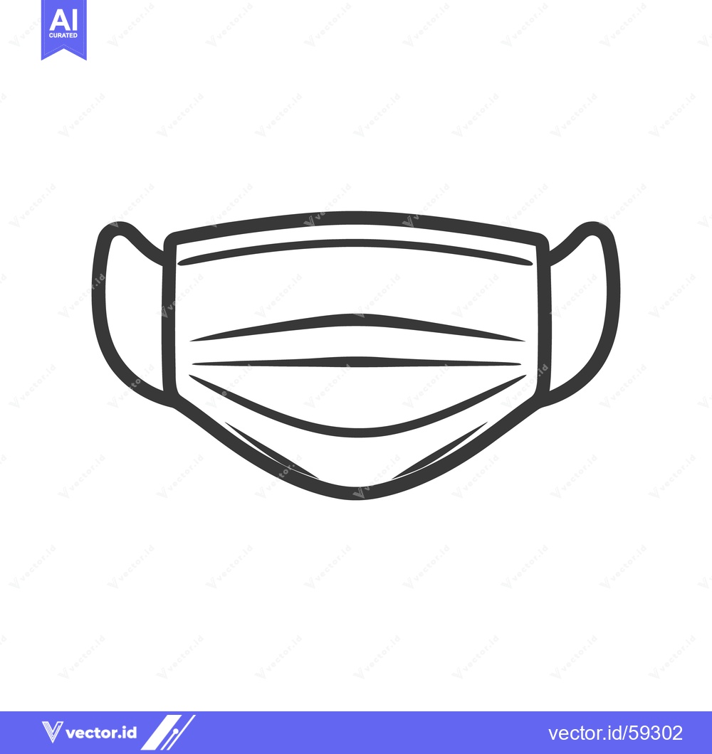 Premium Vector of A minimalist line drawing illustration of a surgical face mask