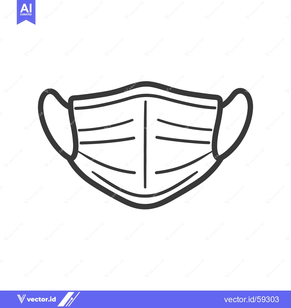 Premium Vector of The detailed illustration shows a simple black and white face mask