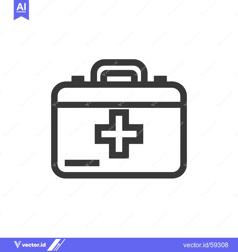 Premium Vector dari Minimalist First Aid Kit Icon with Bold Lines and Clean Design