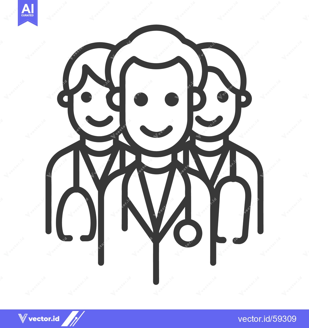 Premium Vector dari Group of smiling medical professionals wearing lab coats and stethosco