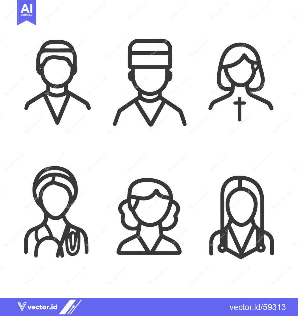 Premium Vector of Illustrations of various people representing different professions and