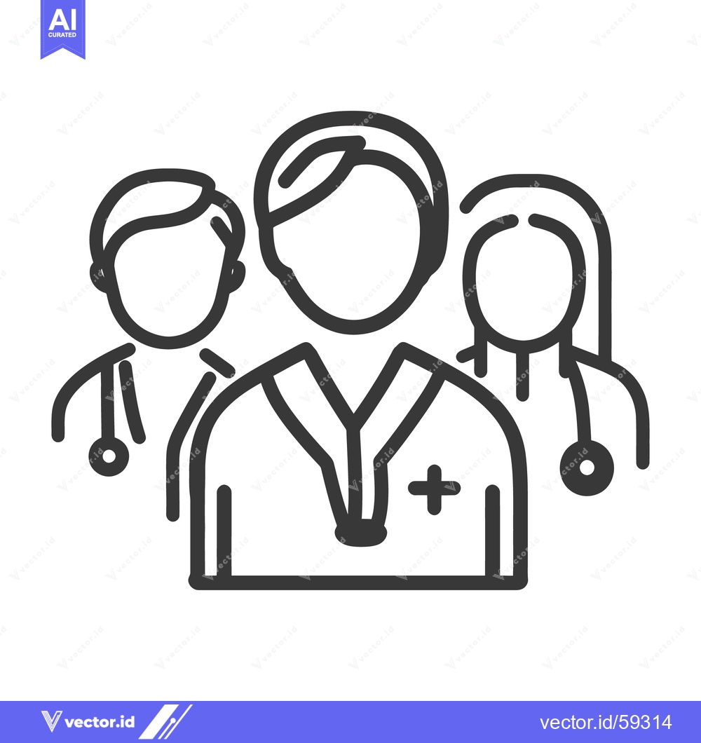 Premium Vector dari A group of medical professionals appearing as line art