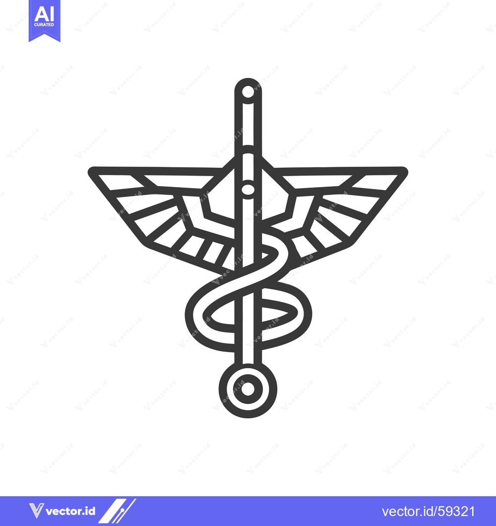 Premium Vector dari Medical Symbol with Wings and a Snake Wrapped Around a Rod