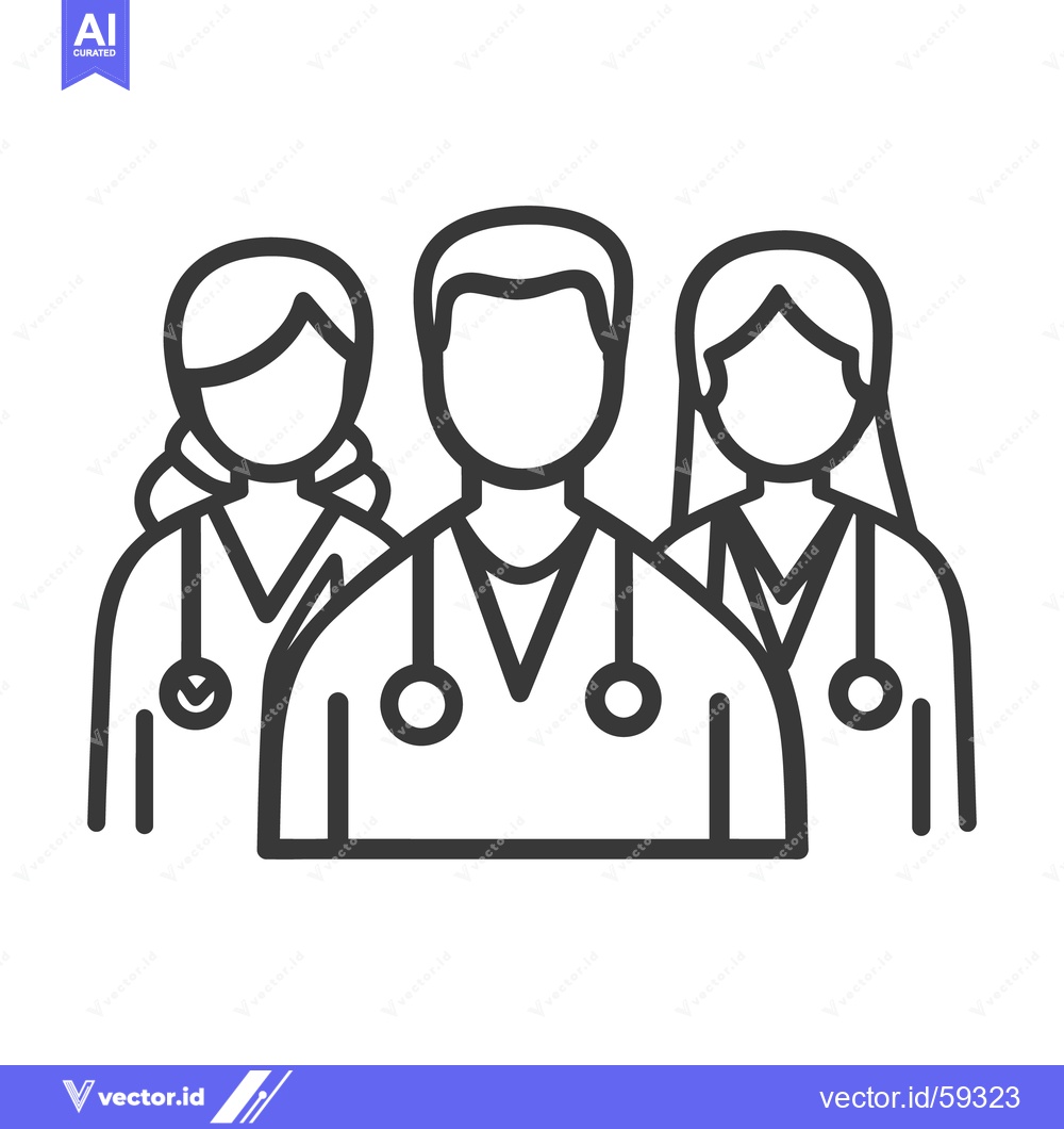 Premium Vector dari A medical team comprising doctors and nurses stands together for work