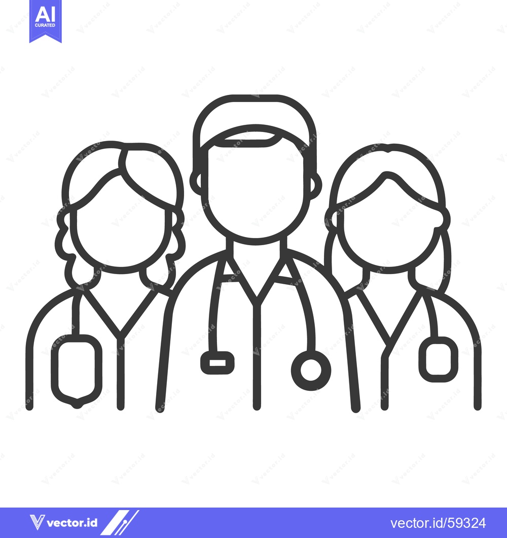 Premium Vector dari A group of medical professionals wearing scrubs and stethoscopes