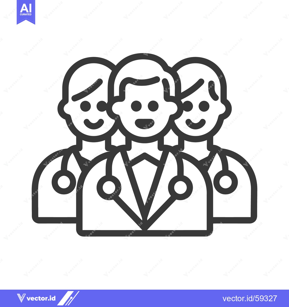 Premium Vector dari A stylized image of a medical team of three people