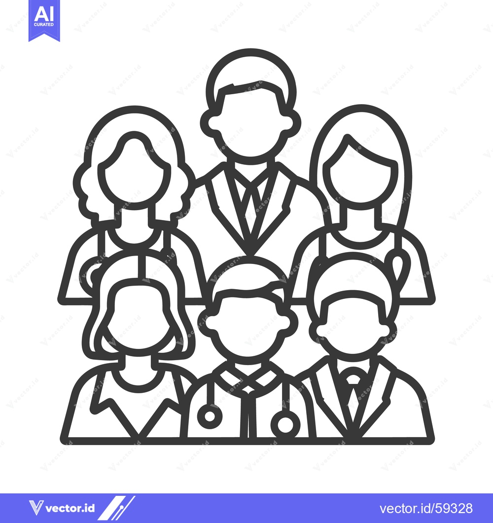 Premium Vector dari A group of professionals represented as a line illustration