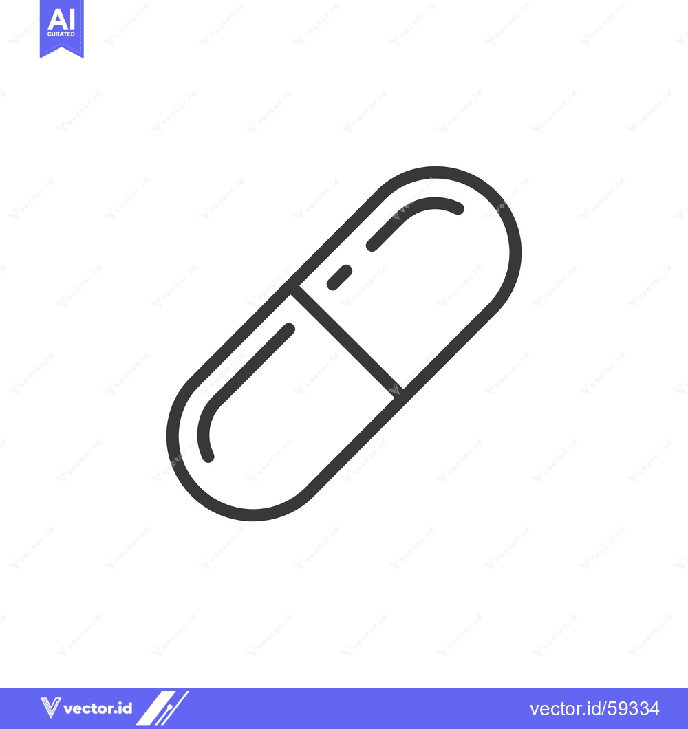 Premium Vector of Simple Capsule Pill Icon: Medical Treatment and Healthcare Symbol