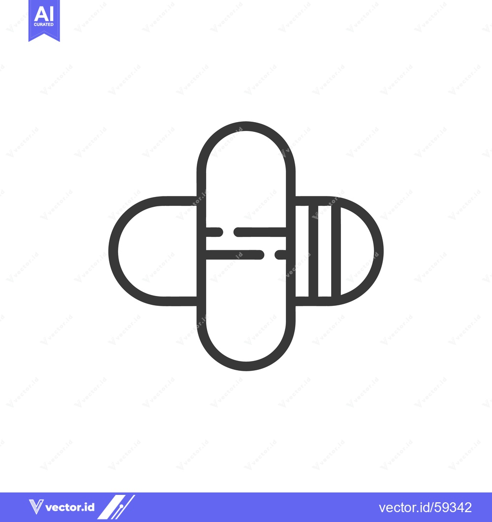 Premium Vector of A minimalist black and white illustration of crossed capsules