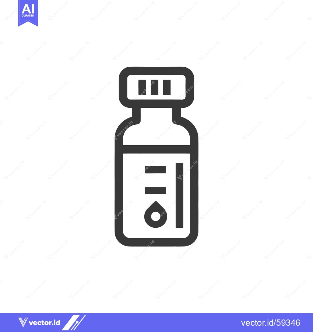 Premium Vector of Minimalist Icon of Medicine Bottle with Liquid Drop Symbol