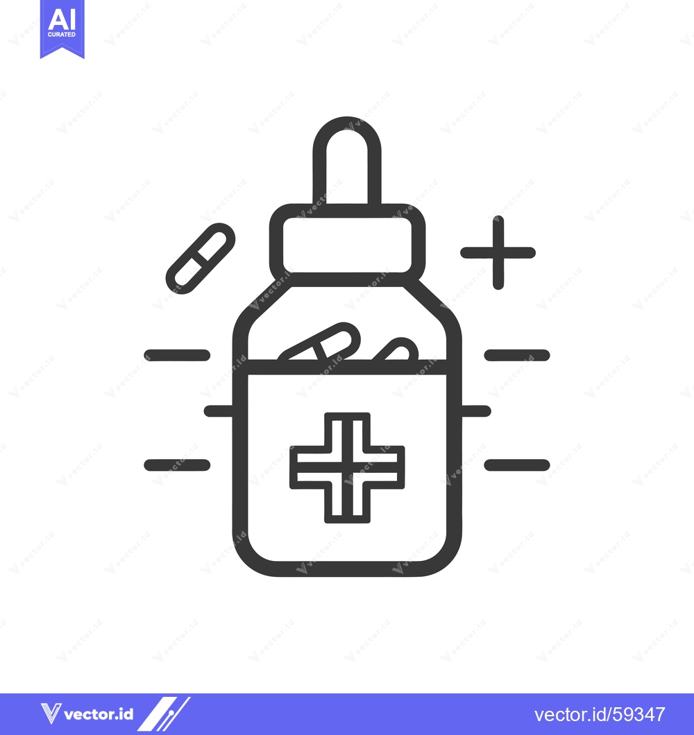 Premium Vector of Medicine Bottle with Pills and Dropper